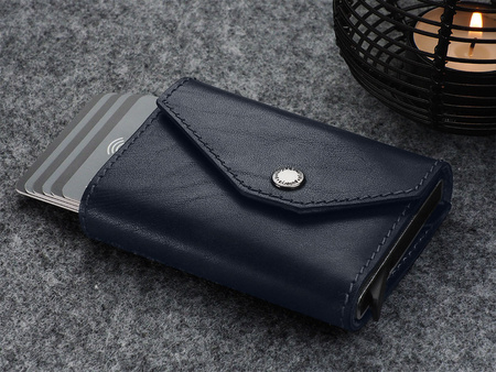 Portfel PORTER Go wykonany z roślinnie garbowanej skóry Nomad granatowy