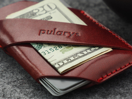 Portfel NAMIB wykonany z roślinnie garbowanej skóry Nomad czerwony