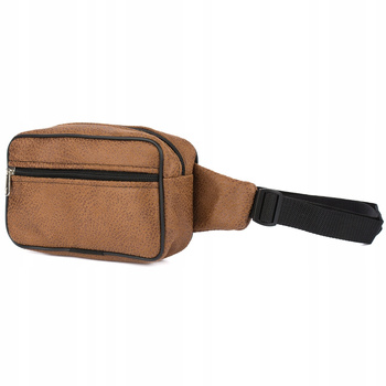 Męska saszetka biodrówka nerka na pas regulowana skóra eko nubuk elegancka