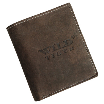 Zgrabny portfel męski Wild Tiger - ciemnobrązowy