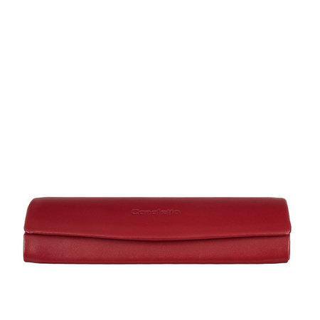 Etui na okulary Canaletto z eleganckiej skóry - czerwone, polskie rękodzieło