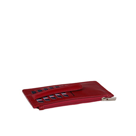 Etui na karty skórzane Canaletto w eleganckim czerwonym kolorze