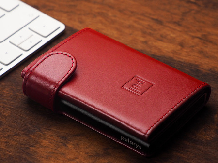 Portfel SOLO wykonany z miękkiej w dotyku skóry Italia czerwony