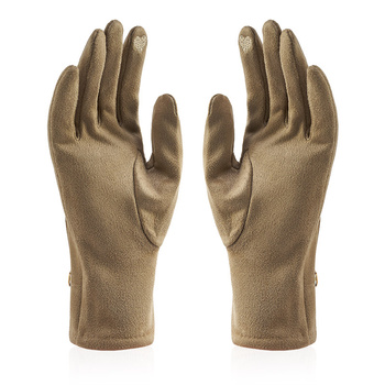 Damskie rękawiczki SUEDE bezowy