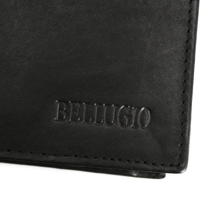 Portfel męski z kolorową wstawką Bellugio - czarno-czerwony