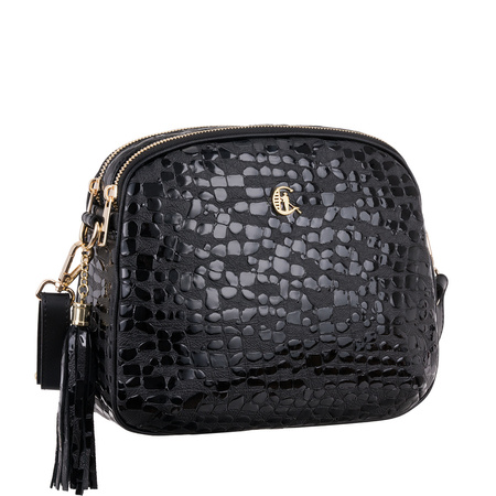 Listonoszka Canaletto z naturalnej skóry w krople i złotymi detalami