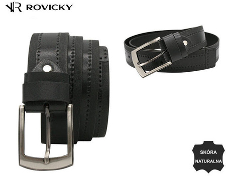 Męski pasek ze skóry naturalnej - Rovicky 95