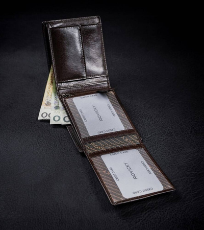 Skórzany portfel męski z systemem RFID - Rovicky