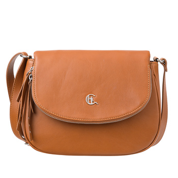 Torebka listonoszka Canaletto ze skóry naturalnej w kolorze koniakowym