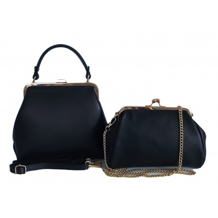 Kopertówka listonoszka Vera Pelle złote okucia skórzana LKB35ORO