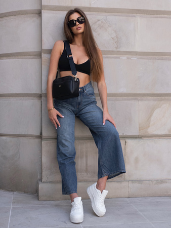 Listonoszka damska czarna z regulowanym paskiem - Rovicky