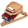 Saszetka damska crossbody w kolorze beżowym - ekologiczna skóra Peterson