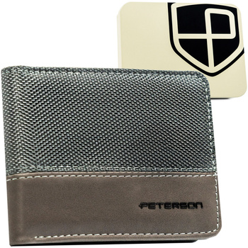 Portfel męski szary bez zapięcia RFID - Peterson