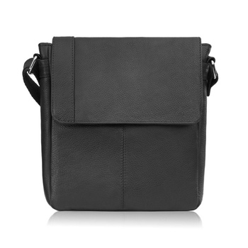 Listonoszka męska na ramię vintage retro ze skóry naturalnej czarna Paolo Peruzzi E-31-BL