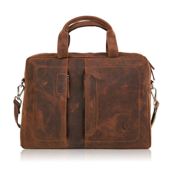 Torba męska skórzana na ramię vintage Paolo Peruzzi E-26-BR