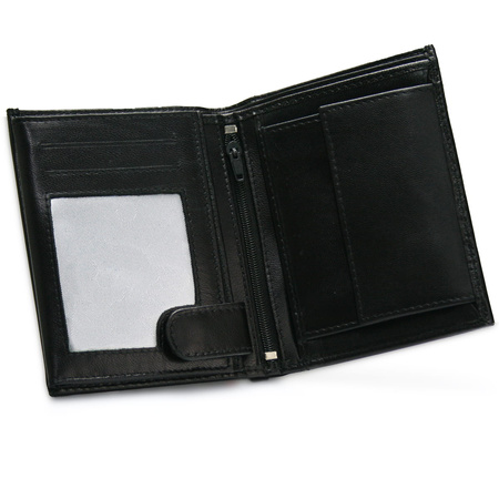 Skórzany portfel męski Bellugio RFID - czarny