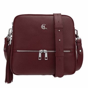 Torebka listonoszka Canaletto z naturalnej skóry w bordowym odcieniu