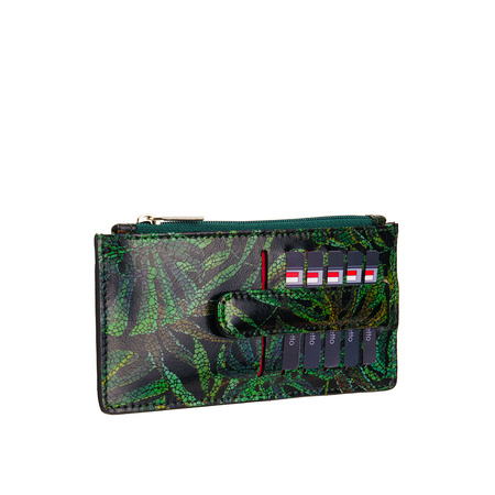 Etui na karty skórzane BajuBaj w zielonym kolorze