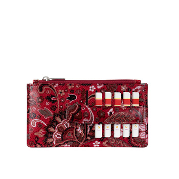 Etui na karty skórzane BajuBaj w kolorze czerwonym i wielokolorowym