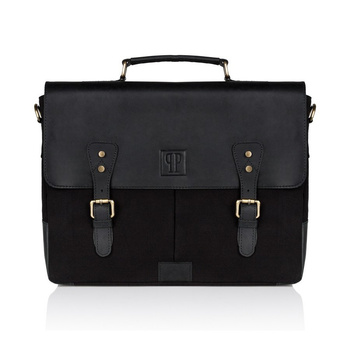 Zestaw Paolo Peruzzi: portfel męski T-03+torba męska T-07 ZUP-07-BL