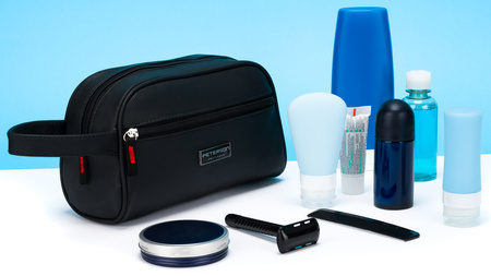 Kosmetyczka męska z kieszonką w eleganckim stylu - Peterson