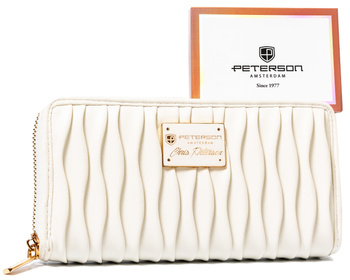 Portfel damski Rovicky w delikatnym różu z marszczoną skórą ekologiczną