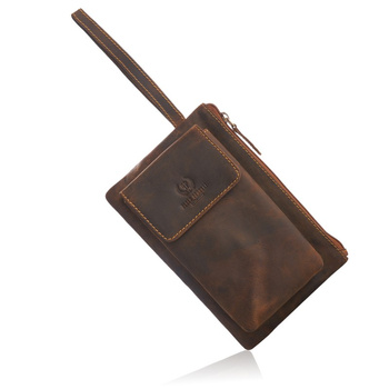 Saszetka męska skórzana do ręki vintage Paolo Peruzzi T-90-HBR