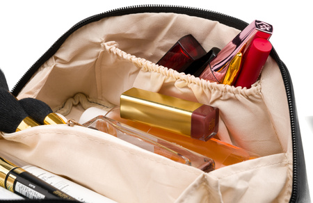 Kosmetyczka podróżna damska z ekoskóry - Peterson, czarna elegancja