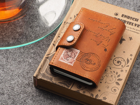 Portfel DOPPIO - POSTCARD Decor koniak