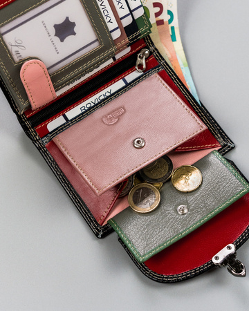 Portfel damski skórzany na zatrzask z technologią RFID - 4U Cavaldi