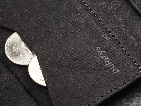 Portfel PORTER Go wykonany z  wodoodpornego papieru Wash Paper czarny