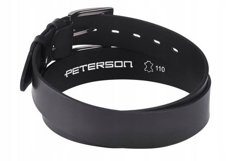 Skórzany pasek męski z klasyczną metalową klamrą - Peterson 120