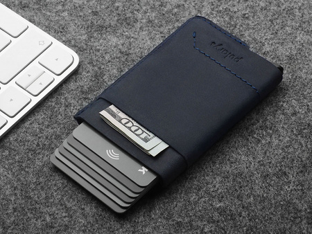 Portfel GOBI wykonany ze woskowanej skóry Hunter granatowy