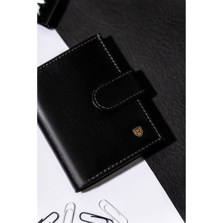 Eleganckie etui na dokumenty w czarnym kolorze wykonane ze skóry naturalnej - Rovicky