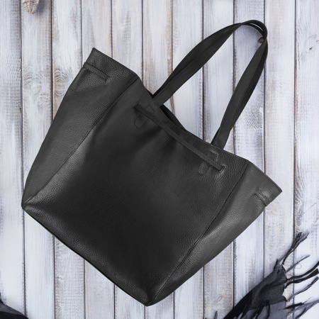 Torba shopper skórzana damska Paolo Peruzzi IN-64-BL czarna