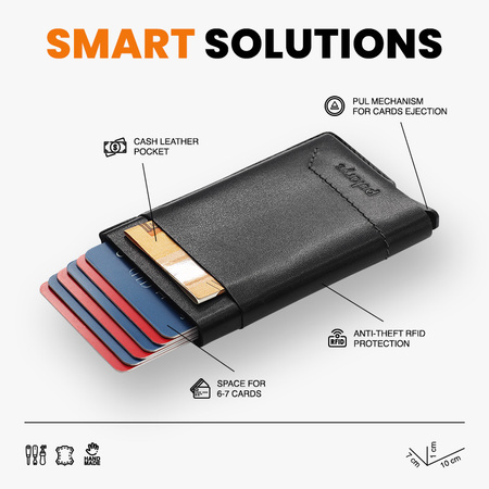 Portfel GOBI wykonany z miękkiej skóry Italia zielony