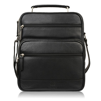 Torba męska skórzana listonoszka czarna Paolo Peruzzi T-127-BL