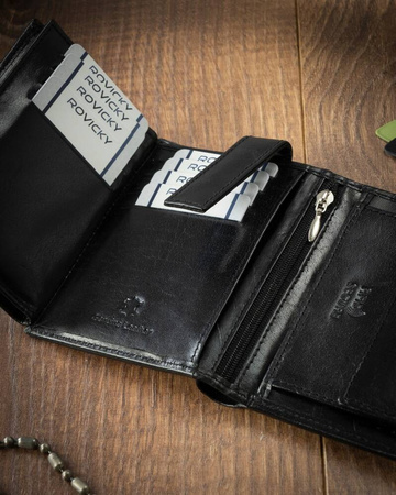 Portfel męski RFID z naturalnej skóry - 4U Cavaldi, czarny