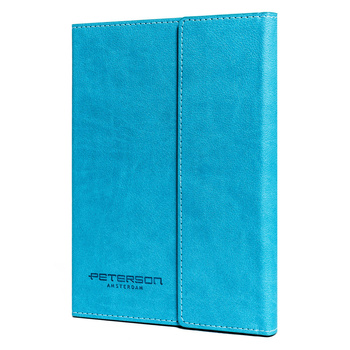 Zestaw prezentowy: turkusowy notatnik z magnetycznym zapięciem i czarny długopis  - Peterson