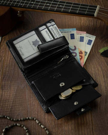 Portfel męski RFID z naturalnej skóry - 4U Cavaldi, czarny