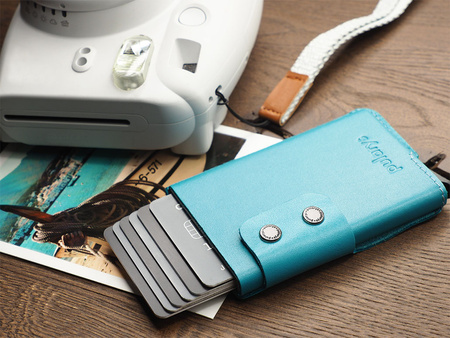 Portfel FUNKY wykonany ze skóry Italia turkusowy