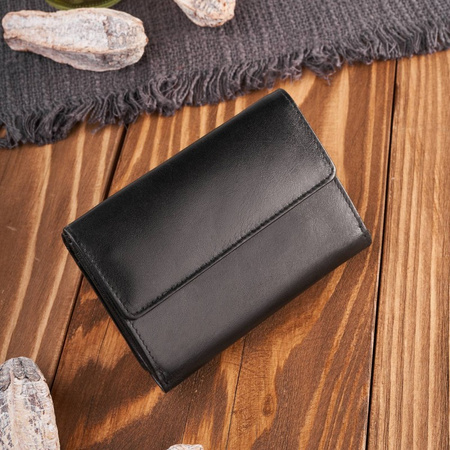 Elegancki Czarny Portfel Damski skórzany Paolo Peruzzi T-32-BL