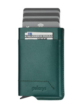 Portfel GOBI wykonany z miękkiej skóry Italia zielony