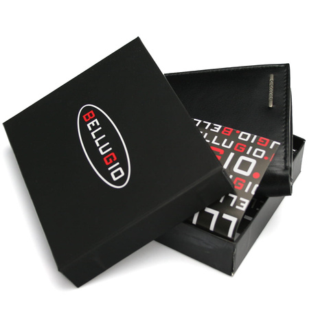 Duży portfel portfel męski skórzany Bellugio - czarny