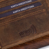 Portfel skórzany męski brązowy nubuk poziomy skóra Godło Polski Orzeł RFiD