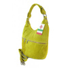 Klasyczny worek na ramię ,zamki suwaki XL A4  Shopper bag zamsz naturalny żółta  W345GL2