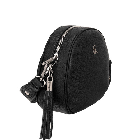 Torebka listonoszka Canaletto ze skóry naturalnej - czarna elegancja