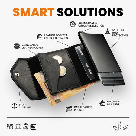 Portfel PORTER Go wykonany z miękkiej w dotyku skóry Italia wiśniowy