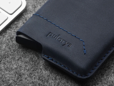 Portfel GOBI wykonany ze woskowanej skóry Hunter granatowy