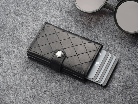 Portfel HIKER - CHIC Decor wykonany z garbowanej skóry Nomad czarny